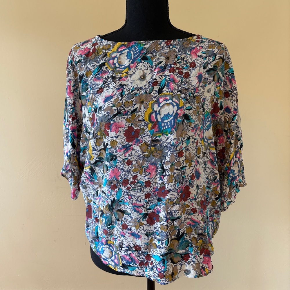 Tolani Silk Floral Blouse